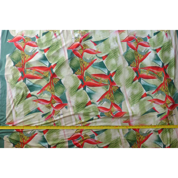 Knit Jersey Hawaiian Fabric | Green Heliconia - Muumuu Outlet