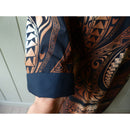 Men's Muumuu Kaftan | Bronze Tapa Print | Long Shirt - One Size-3
