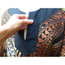Men's Muumuu Kaftan | Bronze Tapa Print | Long Shirt - One Size-8