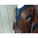 Men's Muumuu Kaftan | Bronze Tapa Print | Long Shirt - One Size-10