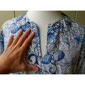 Men's Muumuu Reversible 2 Way Blue Kaftan | Ipu and Fish Print | Long Shirt
