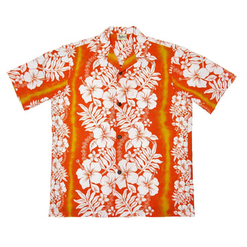 Hibiscus Luau Aloha Shirt | Orange - Muumuu Outlet