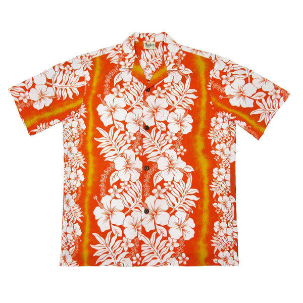 Hibiscus Luau Aloha Shirt | Orange - Muumuu Outlet
