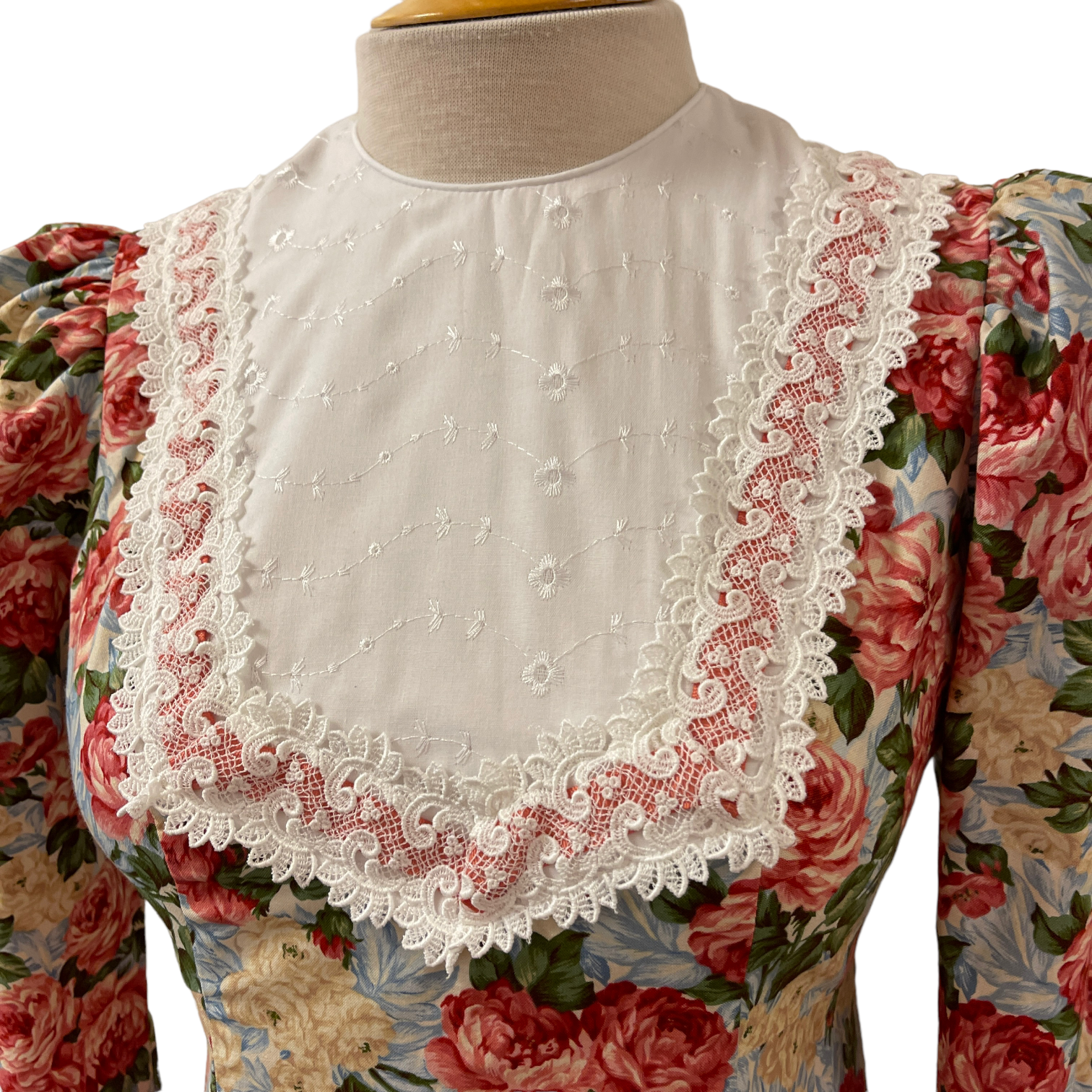 Light Blue Rose Vintage Long Sleeve Traditional Hawaiian Dress 6761 750 - 0