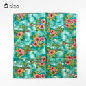 Diamond Head and Hibiscus Vintage Feeling Gift Wrapping Fabric-Green