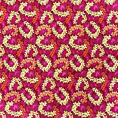 Yellow Plumeria Lei Hawaiian Fabric | Pink 0223