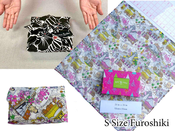 Maneki Neko Cats and Sushi Unique Gift Wrapping Fabric-Pink
