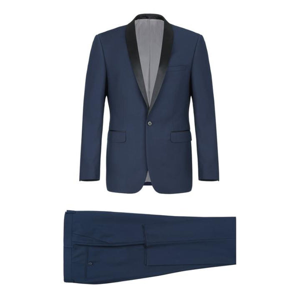 Slim Fit Shawl Collar Tuxedo Jacket and Pant 2 pc Set | Navy