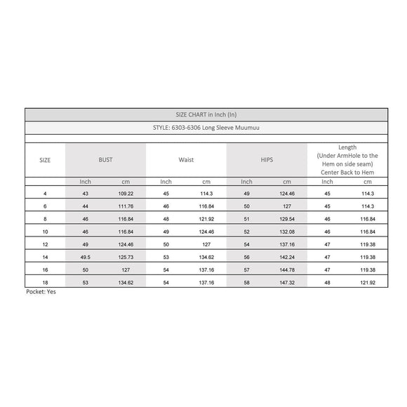 Dark Red Palaka Vintage Style Hawaiian Muumuu Dress with Long Sleeves 6303