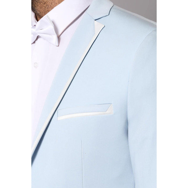 Light Blue Stylish Tuxedo Jacket - Muumuu Outlet
