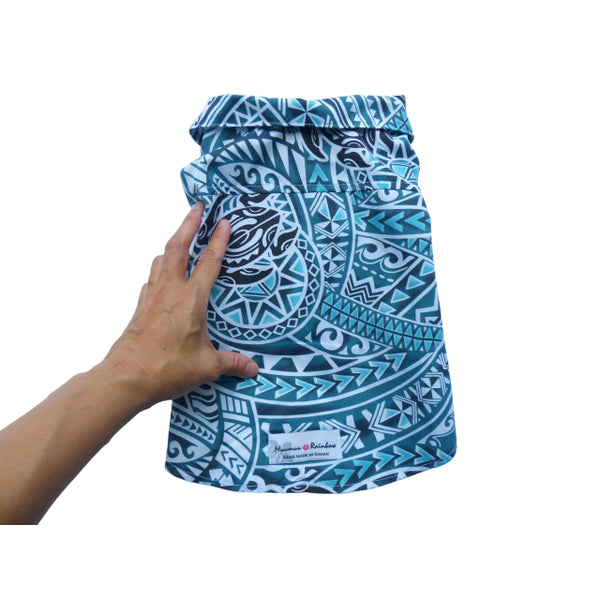 Polynesian Tapa and Turtle Print Hawaiian Shirts for Dog | Red, Blue, Green, Brown