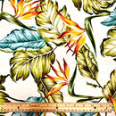 Birds of paradise & Palm Palapalai Hawaiian Fabric 1 | Beige Off White-2