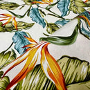 Birds of paradise & Palm Palapalai Hawaiian Fabric 1 | Beige Off White-3