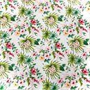 Hibiscus & Plumeria Hawaiian Fabric | White-1