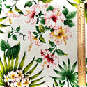 Hibiscus & Plumeria Hawaiian Fabric | White 0223 WHT-0002C
