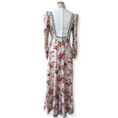 Red Floral Print Lace Trim Vintage Style Long Sleeve Hawaiian Dress 6761/750-3