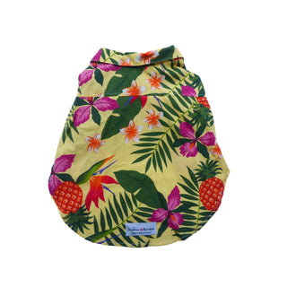Pineapple and Palm Tree Dog's Shirts | Yellow