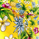 Hibiscus, Pineapple & Plumeria Hawaiian Fabric | Yellow-3