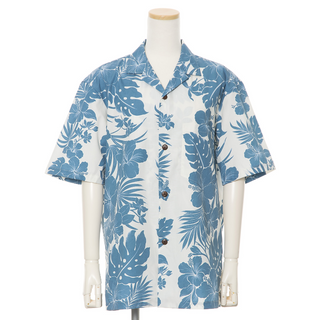 Blue Hibiscus Hawaiian Shirt | Blue - Muumuu Outlet