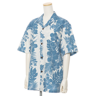 Blue Hibiscus Hawaiian Shirt | Blue - Muumuu Outlet
