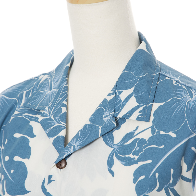 Blue Hibiscus Hawaiian Shirt | Blue - Muumuu Outlet