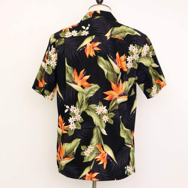 birds-of-paradise-black-aloha-shirts