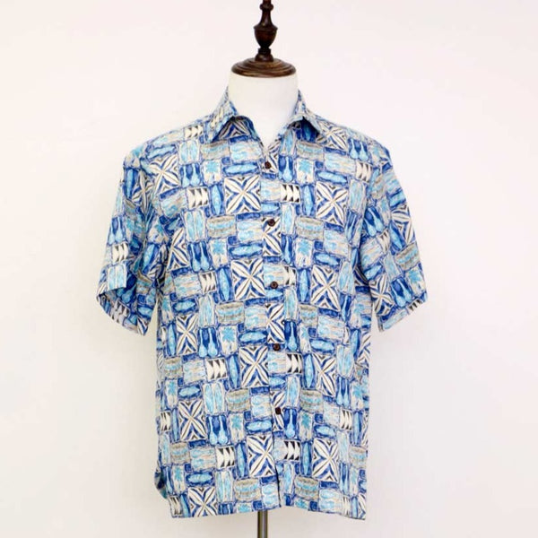 Canoe Reversed Print Aloha Blue Shirts
