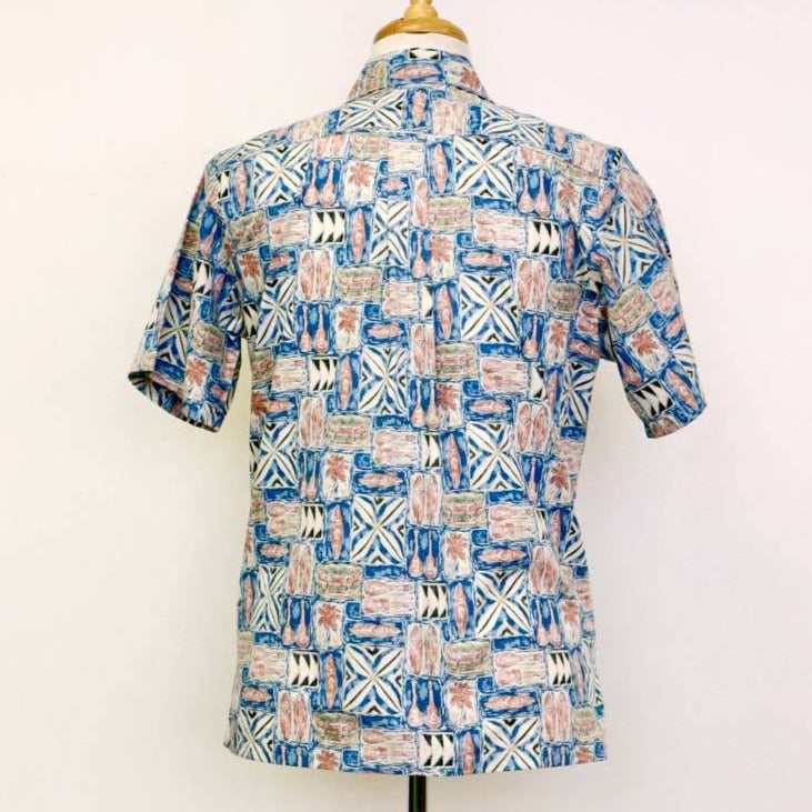 Canoe Print Aloha Cotton Shirt