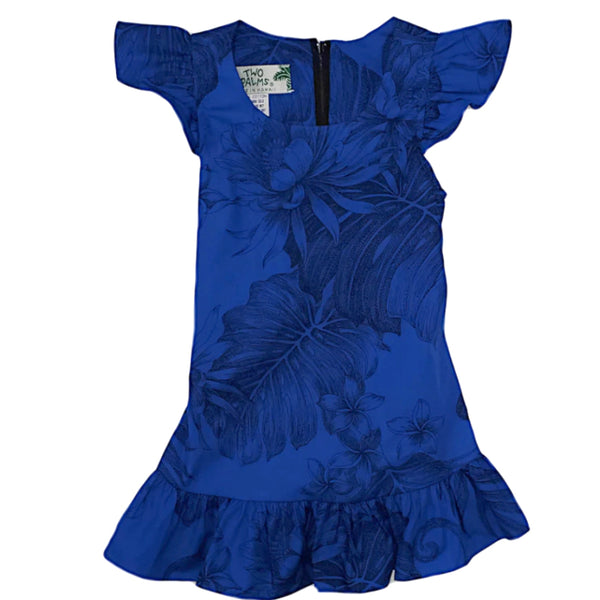 Royal Blue Girl's Hawaiian Dress