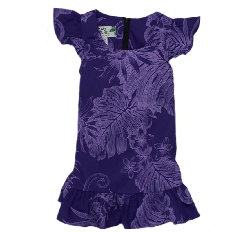 Royal Blue Girl's Hawaiian Dress