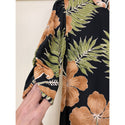Brown Oriental Hawaiian Dress with Hibiscus Print