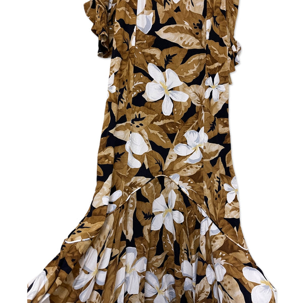 Plumeria Brown Long Dress