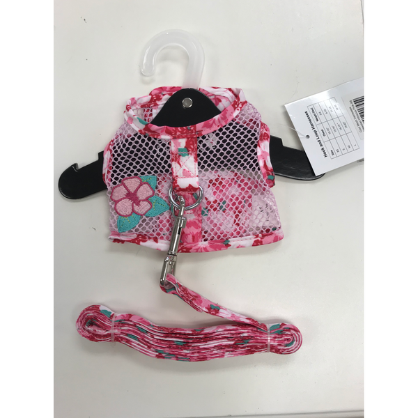 Dog Mesh Harness with Hibiscus | Pink - Muumuu Outlet