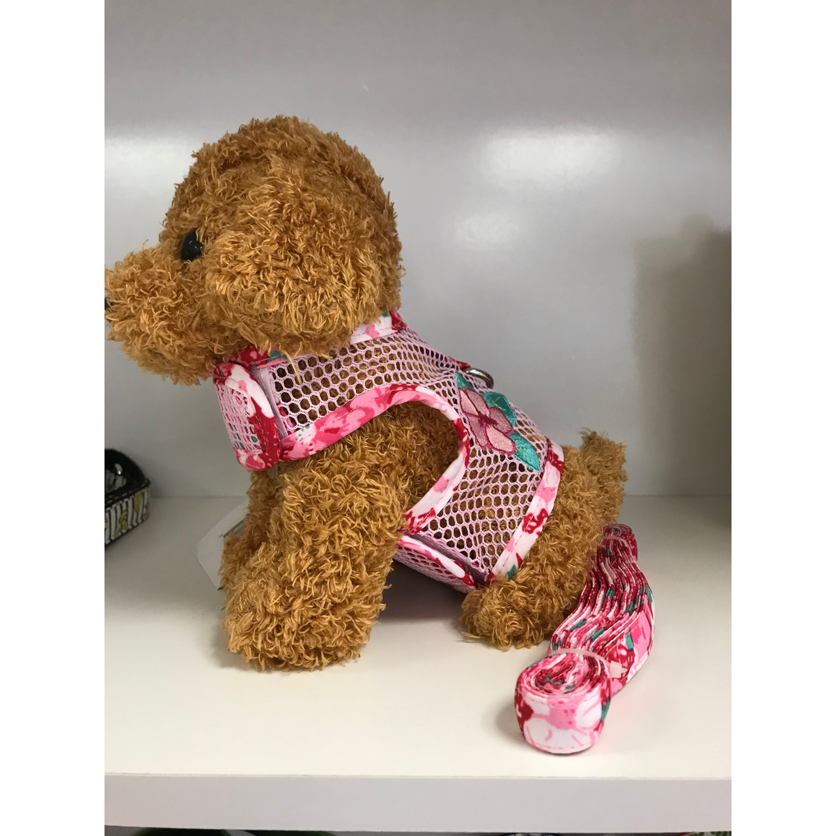 Dog Mesh Harness with Hibiscus | Pink - Muumuu Outlet