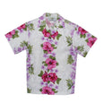 Cotton White Boy's Shirt with Pink Hibiscus