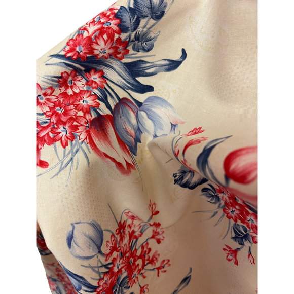 Red and Blue Tulip Prints White Muumuu 8221