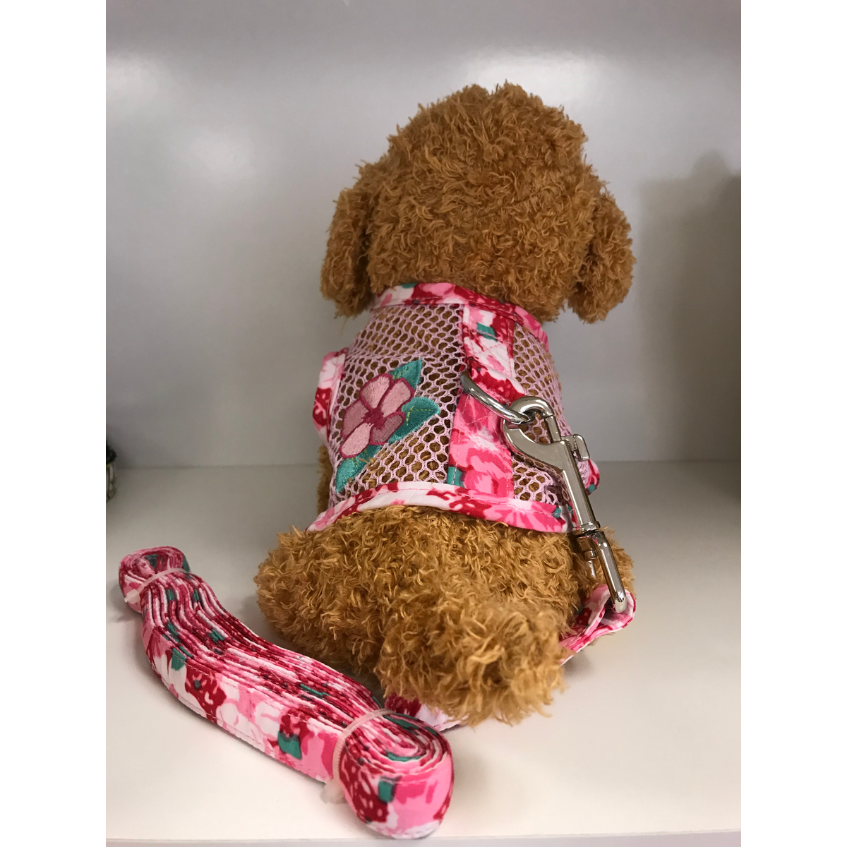 Dog Mesh Harness with Hibiscus | Pink - Muumuu Outlet