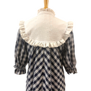 Dark Navy Palaka White HighNeck Muumuu