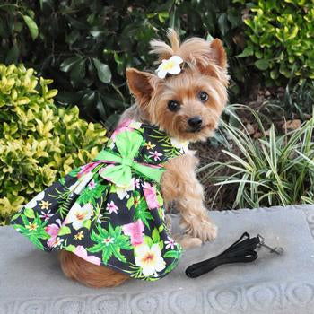 Hawaiian Dress for Dog | Black Floral Dress - Muumuu Outlet
