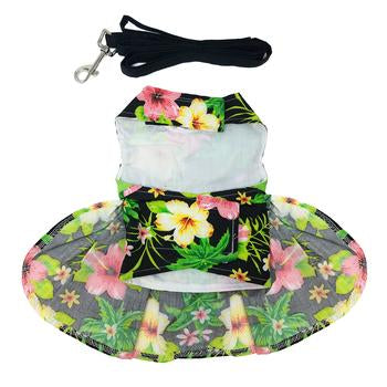 Hawaiian Dress for Dog | Black Floral Dress - Muumuu Outlet