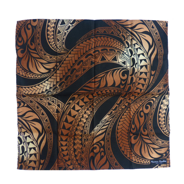 Beautiful Ombre Color Gift Wrapping Fabric in Polynesian Tribal Print - Brown