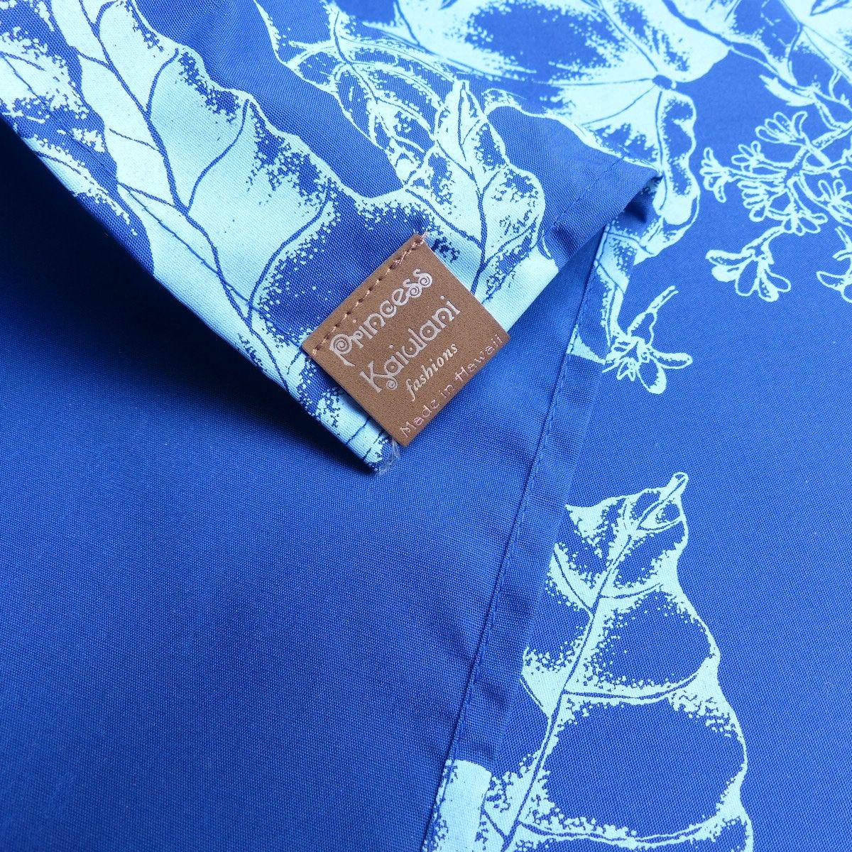 Blue Kukui Leaf Print Vintage Print Fashion Brand Fabric Wrapping - 0