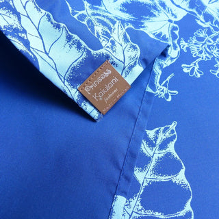 Blue Kukui Leaf Print Vintage Print Fashion Brand Fabric Wrapping