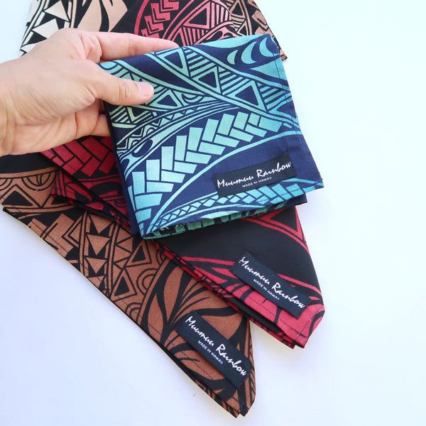 Ombre Tapa Polynesian Print Fabric Gift Wrap | Eco Wrapping Cloth & Bandanna| SMALL - Muumuu Outlet