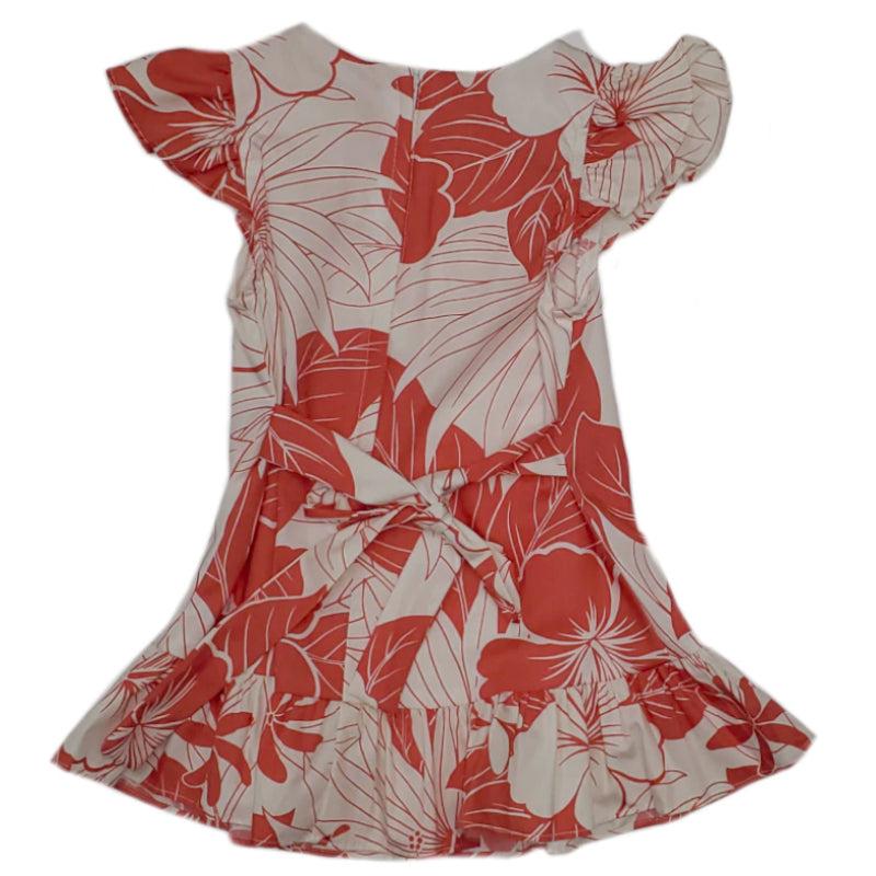 Red Hibiscus Girl's Hawaiian Dress