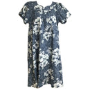 White Hibiscus Grey Muumuu Dress-2