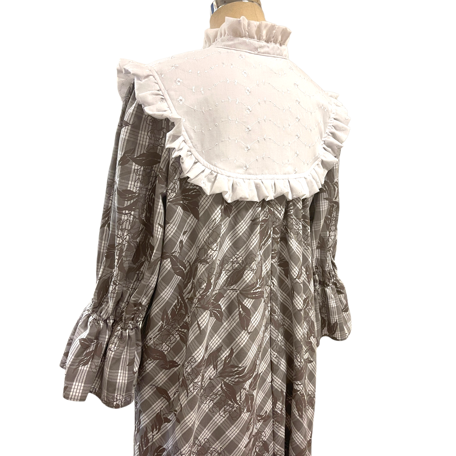 Grey Palaka with Special Print High Neck Style Muumuu 8221