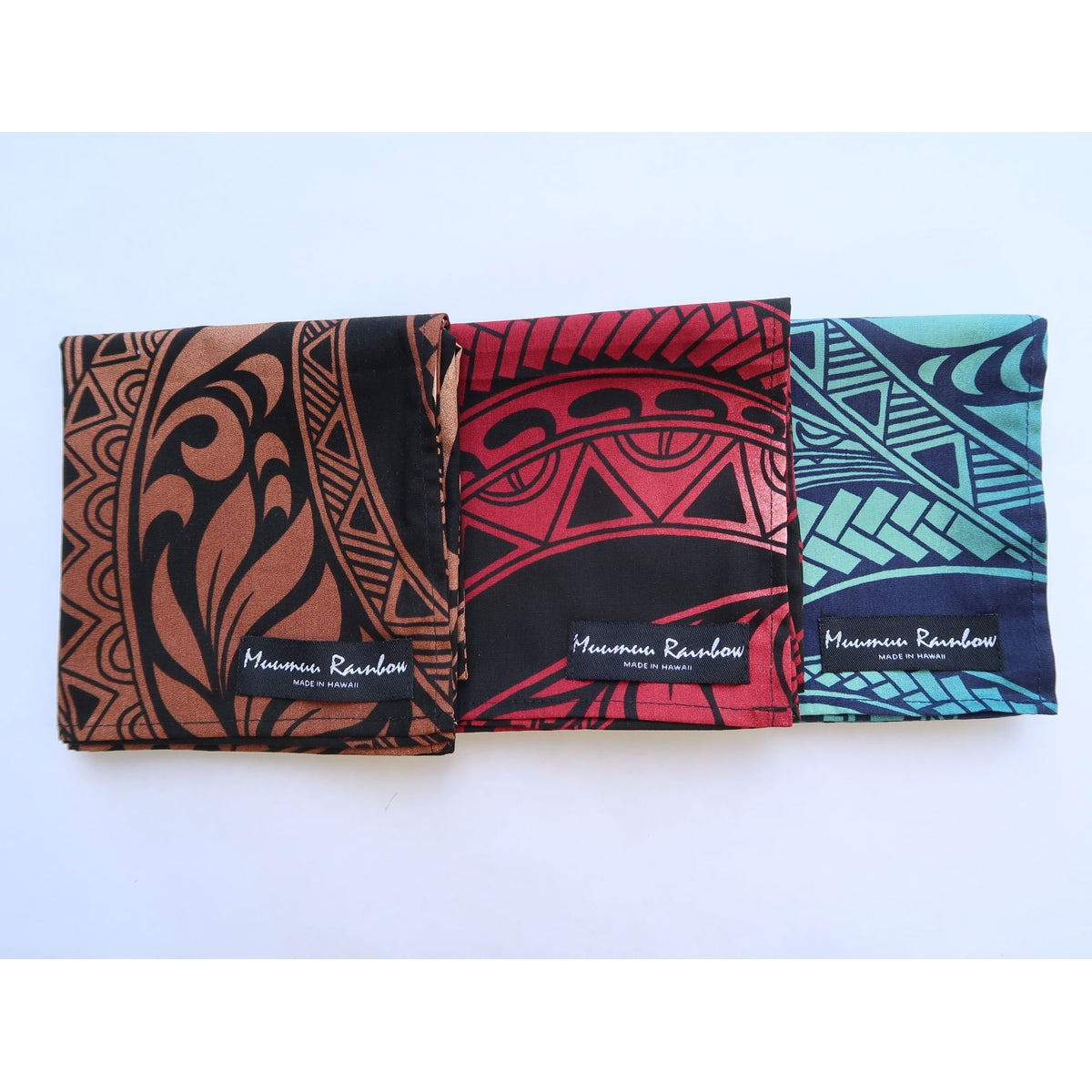 Ombre Tapa Polynesian Print Fabric Gift Wrap | Eco Wrapping Cloth & Bandanna| SMALL - Muumuu Outlet