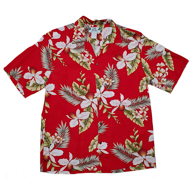 Red Orchid Floral Print Shirt | Red - Muumuu Outlet