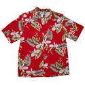 Red Orchid Floral Print Shirt | Red - Muumuu Outlet